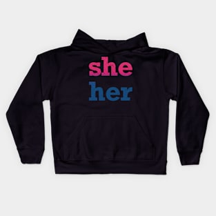 Bisexual She Her Pronouns Kids Hoodie